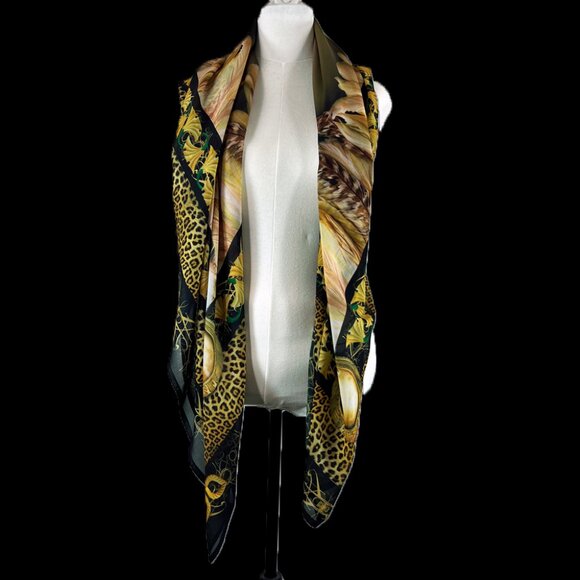 Egyptian Dream Catcher Tribal Wedding Shawl, Chiffon Oversized Square Scarf - Picture 5 of 13